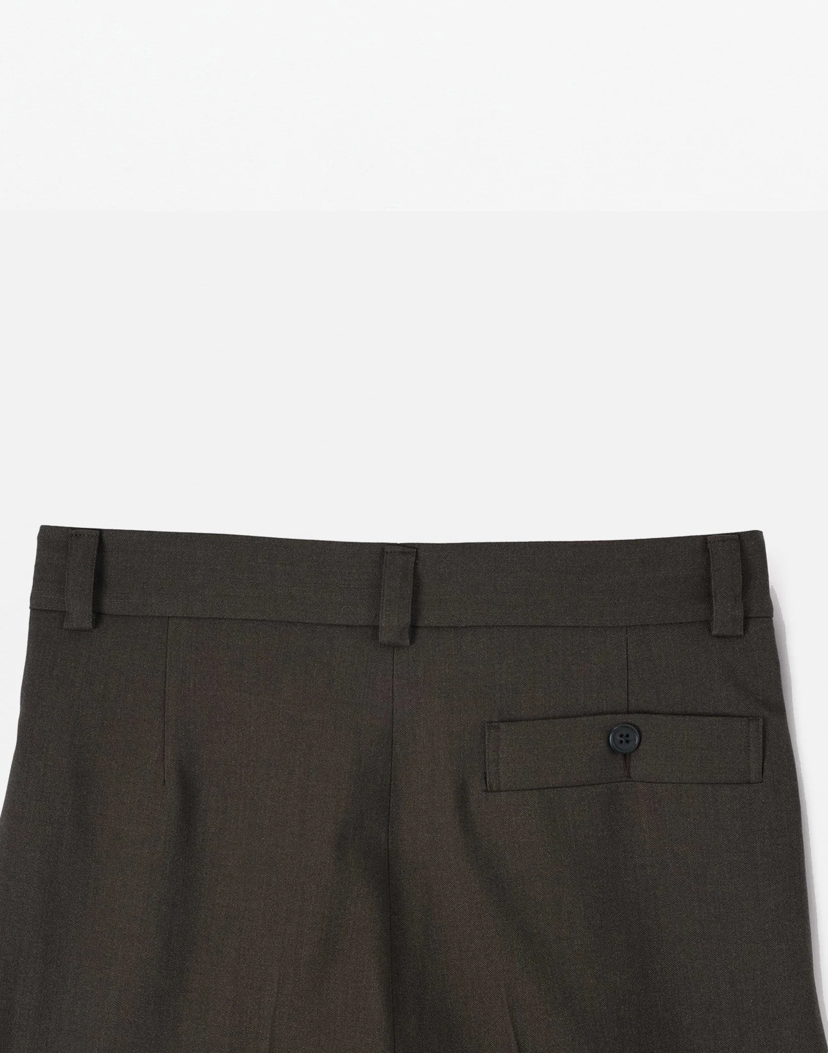 Margaret Howell - STITCH PLEAT TROUSERS COMPACT WOOL SERGE (KHAKI